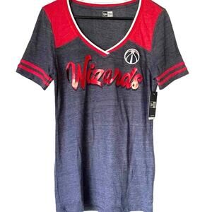 Washington Wizards New Era T-Shirt Womens Small NBA Basketball Foil Print Tee